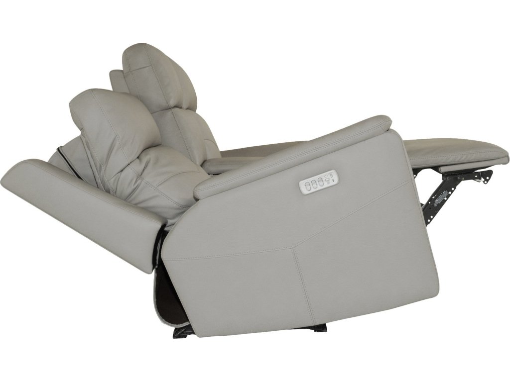 Vernon Dove Grey Fabric Power Reclining Loveseat with Console, Power Headrests, Lumbar, Heat & Massage - image 14