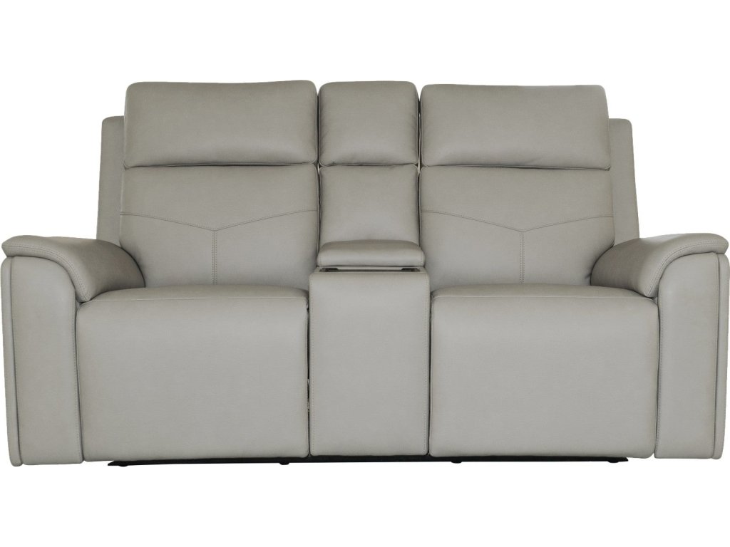 Vernon Dove Grey Fabric Power Reclining Loveseat with Console, Power Headrests, Lumbar, Heat & Massage - image 2