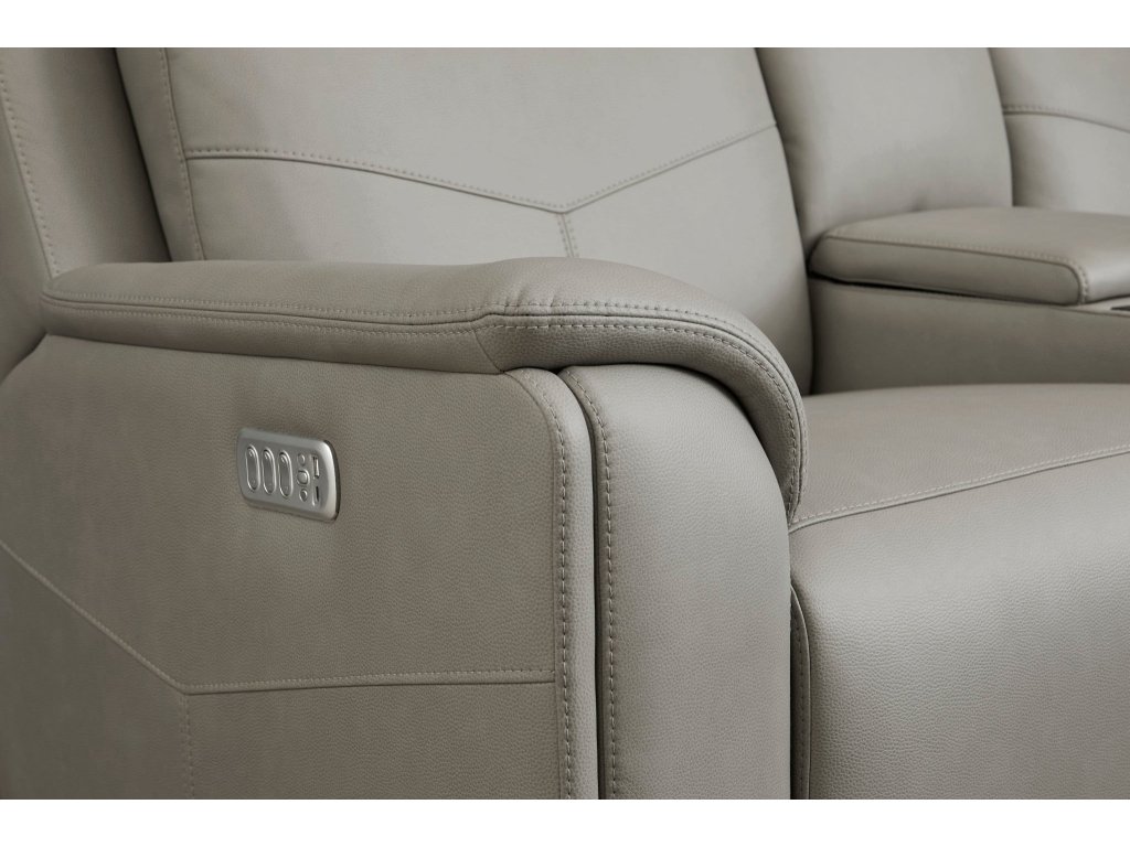 Vernon Dove Grey Fabric Power Reclining Loveseat with Console, Power Headrests, Lumbar, Heat & Massage - image 6