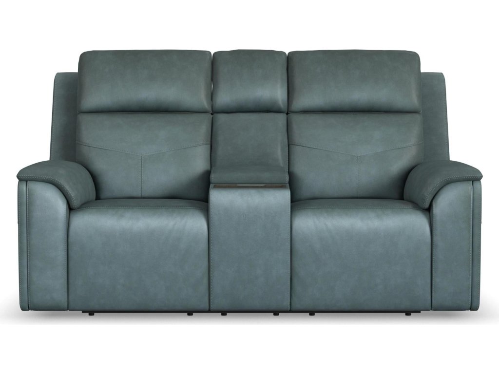 Vernon Admiral Fabric Power Reclining Loveseat with Console, Power Headrests, Lumbar, Heat & Massage - image 1