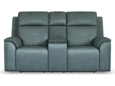 Vernon Admiral Fabric Power Reclining Loveseat with Console, Power Headrests, Lumbar, Heat & Massage