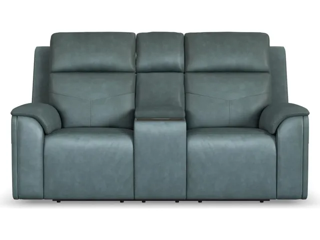 Vernon Admiral Fabric Power Reclining Loveseat with Console, Power Headrests, Lumbar, Heat & Massage - Alternative View