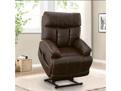 Clive Clove Fabric Power Lift Recliner with Power Headrest & Lumbar
