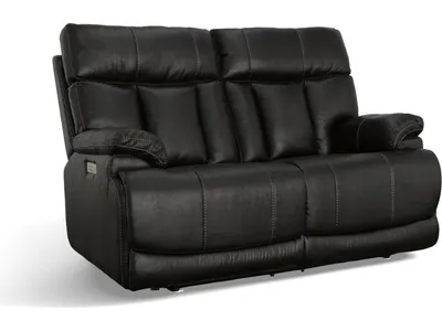 Clive Peppercorn Fabric Power Reclining Loveseat with Power Headrests & Lumbar