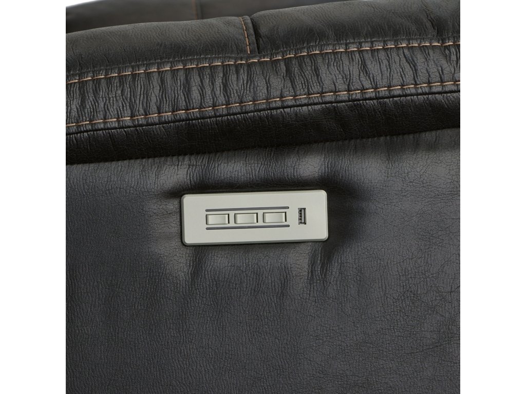 Clive Peppercorn Fabric Power Reclining Loveseat with Power Headrests & Lumbar - image 4