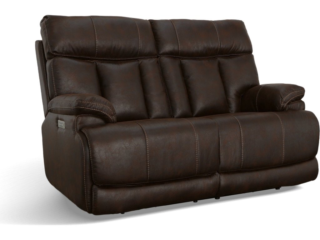 Clive Clove Fabric Power Reclining Loveseat with Power Headrests & Lumbar - main image