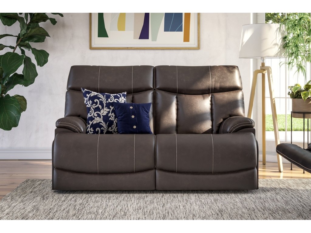 Clive Clove Fabric Power Reclining Loveseat with Power Headrests & Lumbar - image 1