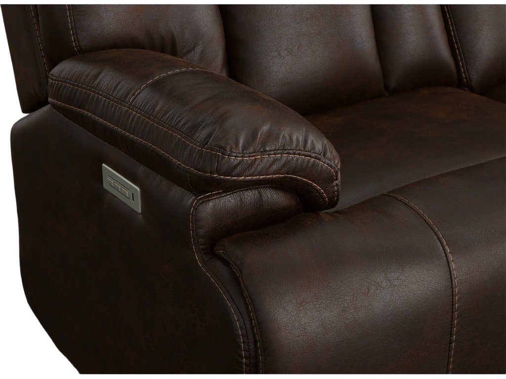 Clive Clove Fabric Power Reclining Loveseat with Power Headrests & Lumbar - image 6