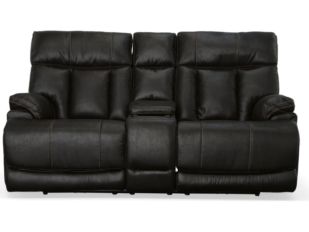 Clive Peppercorn Fabric Power Reclining Loveseat with Console, Power Headrests & Lumbar - image 1