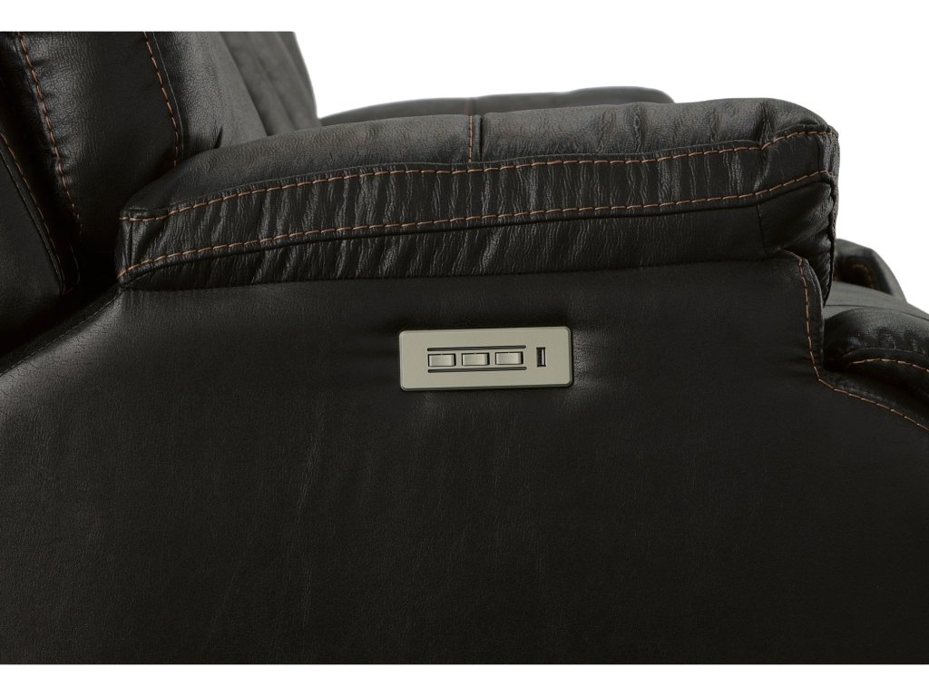 Clive Peppercorn Fabric Power Reclining Loveseat with Console, Power Headrests & Lumbar - image 4