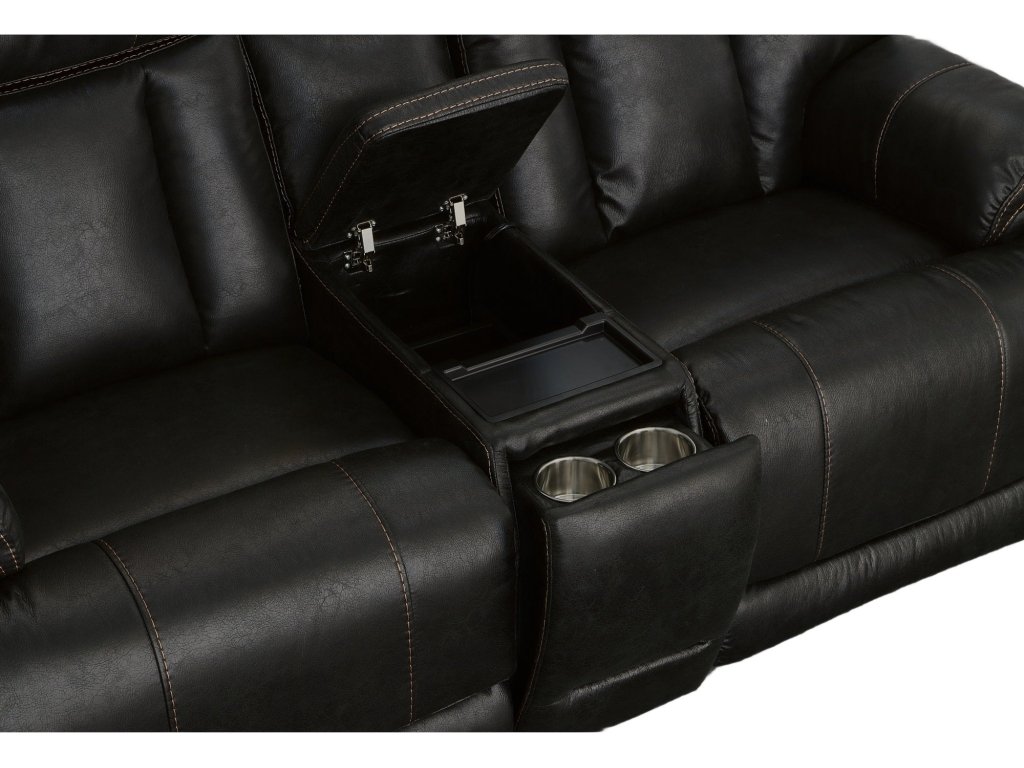 Clive Peppercorn Fabric Power Reclining Loveseat with Console, Power Headrests & Lumbar - image 5
