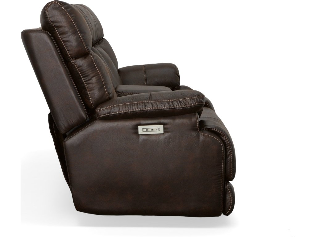 Clive Clove Fabric Power Reclining Loveseat with Console, Power Headrests & Lumbar - image 2