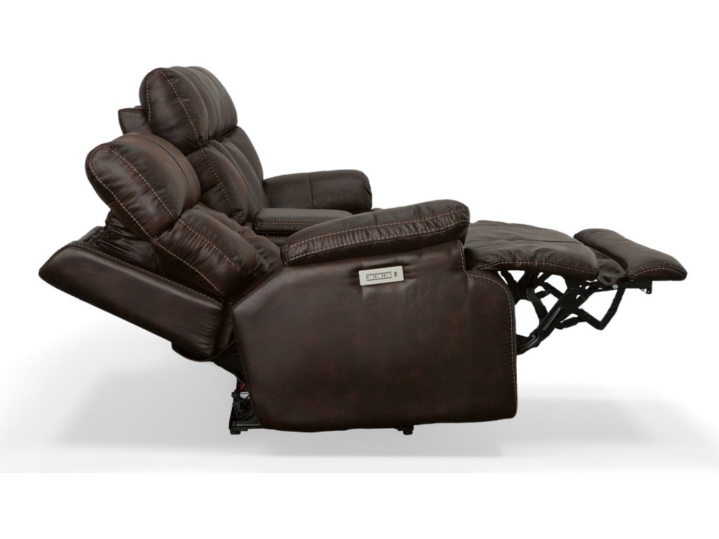 Clive Clove Fabric Power Reclining Loveseat with Console, Power Headrests & Lumbar - image 6