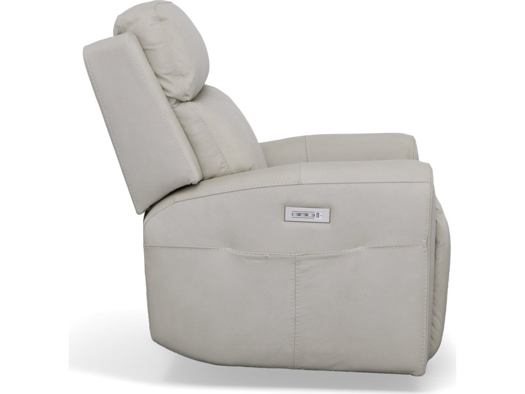 Barnett Leather Power Recliner with Power Headrest & Lumbar - image 2