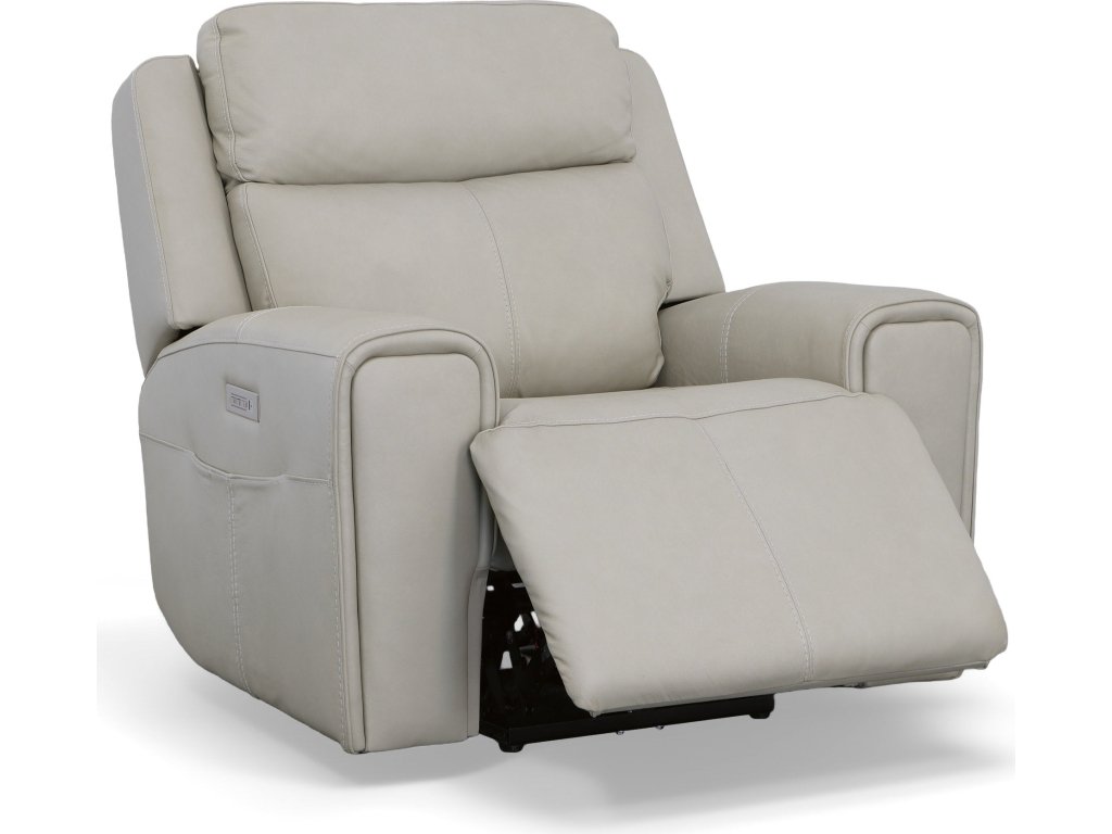 Barnett Leather Power Recliner with Power Headrest & Lumbar - image 3