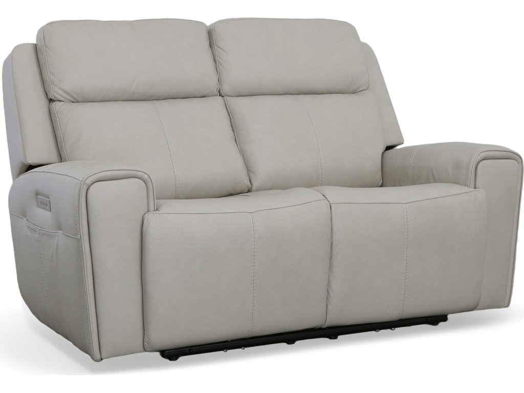 Barnett Leather Power Reclining Loveseat with Power Headrests & Lumbar - main image