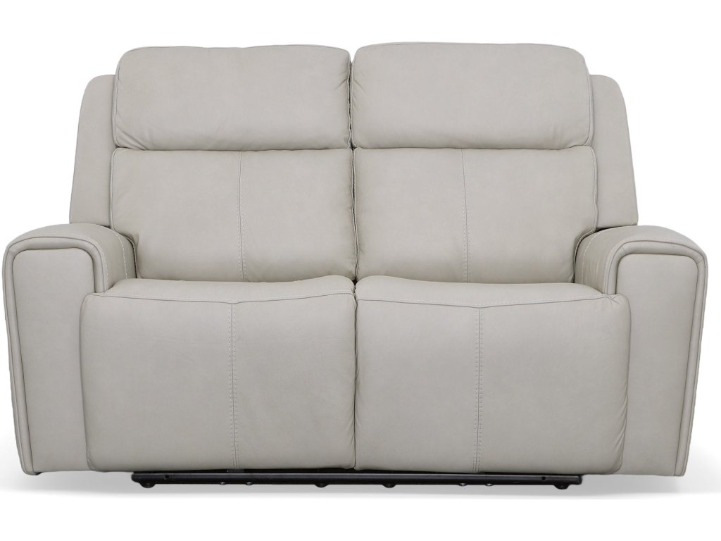 Barnett Leather Power Reclining Loveseat with Power Headrests & Lumbar - image 1