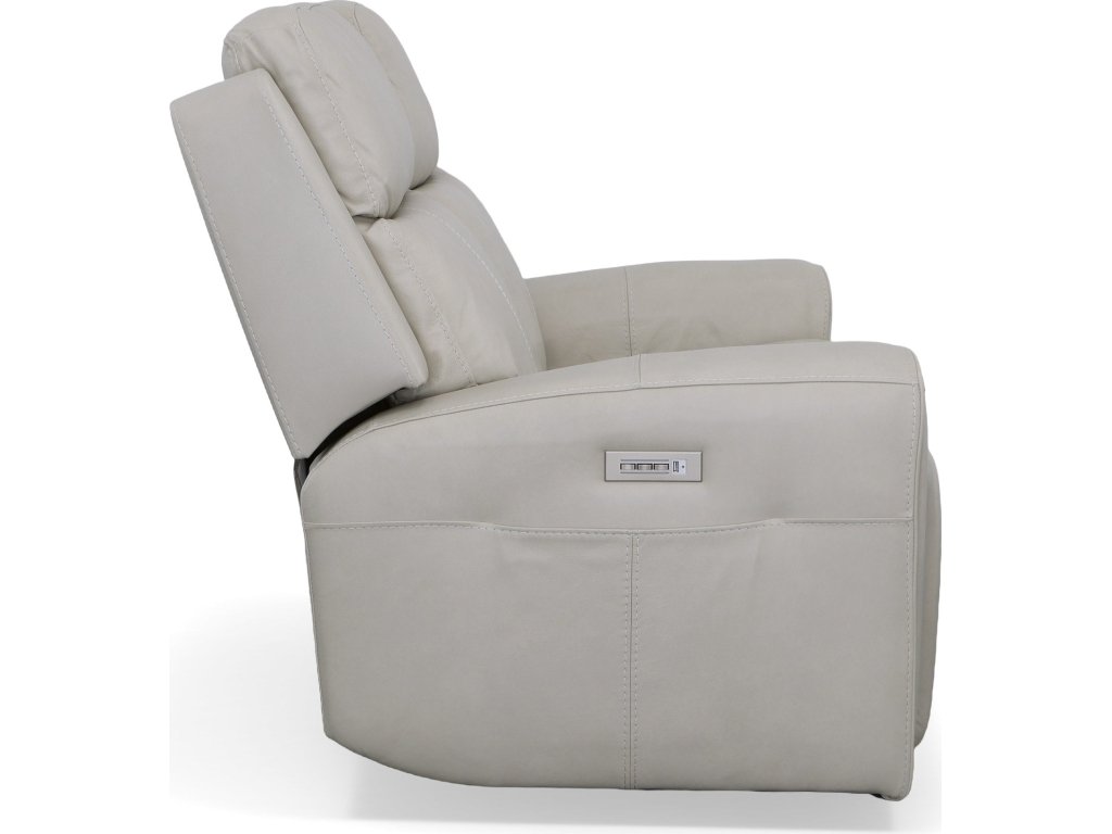 Barnett Leather Power Reclining Loveseat with Power Headrests & Lumbar - image 2