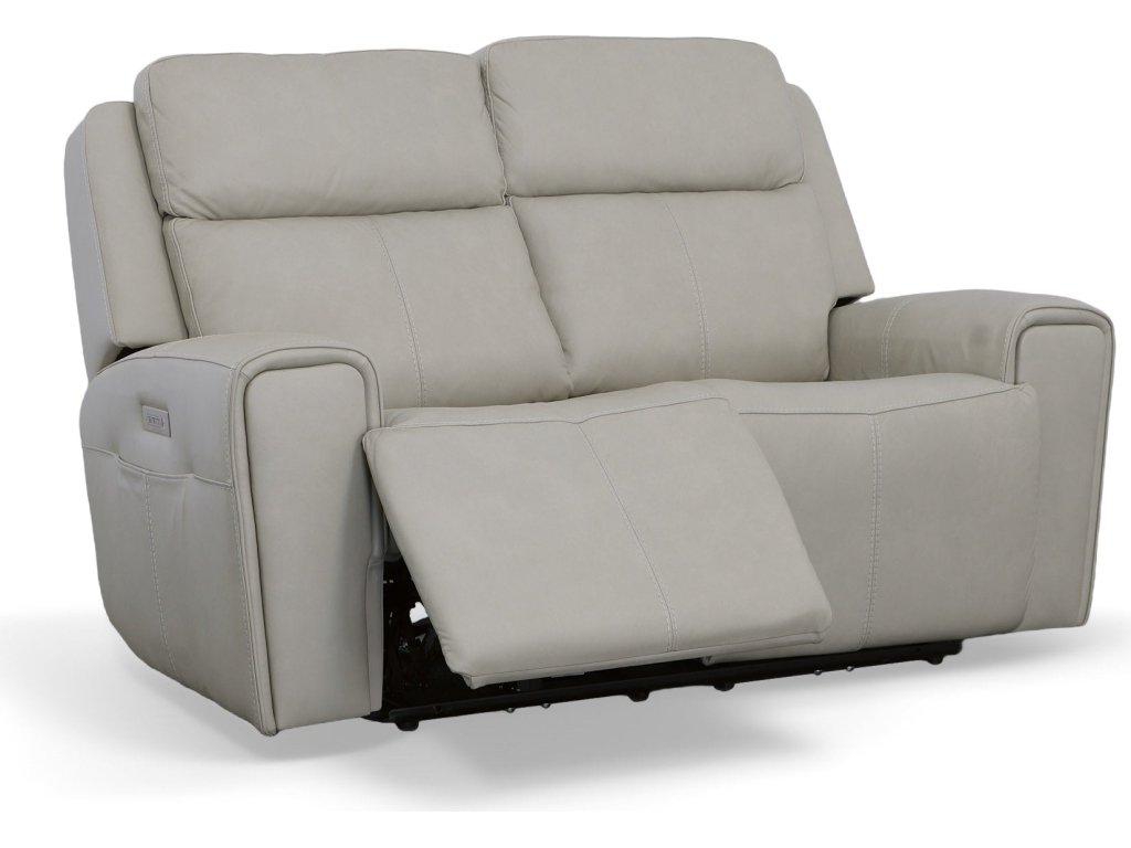Barnett Leather Power Reclining Loveseat with Power Headrests & Lumbar - image 3