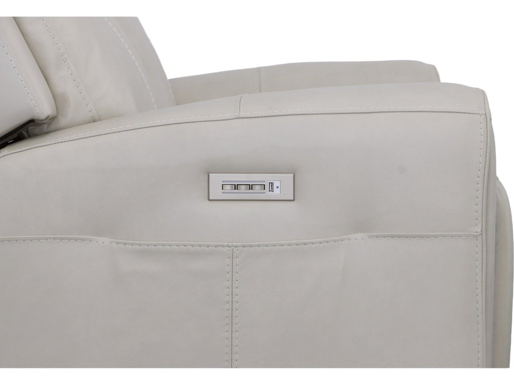 Barnett Leather Power Reclining Loveseat with Power Headrests & Lumbar - image 4