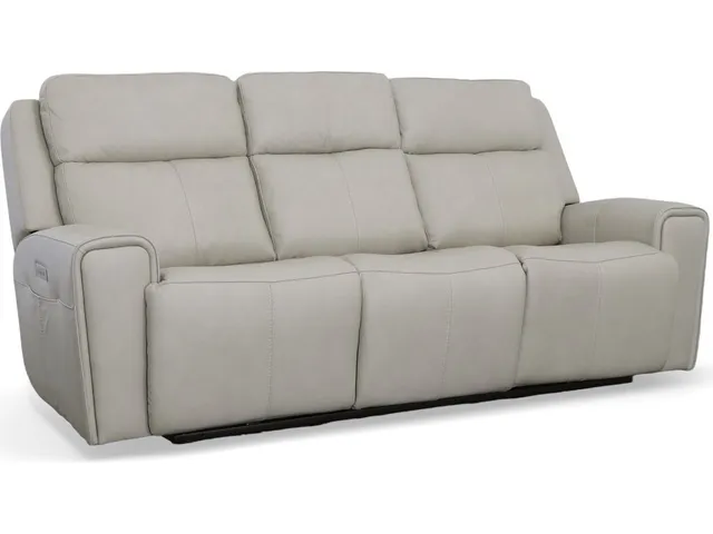 Barnett Leather Power Reclining Sofa with Power Headrests & Lumbar