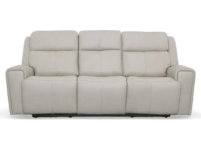 Barnett Leather Power Reclining Sofa with Power Headrests & Lumbar