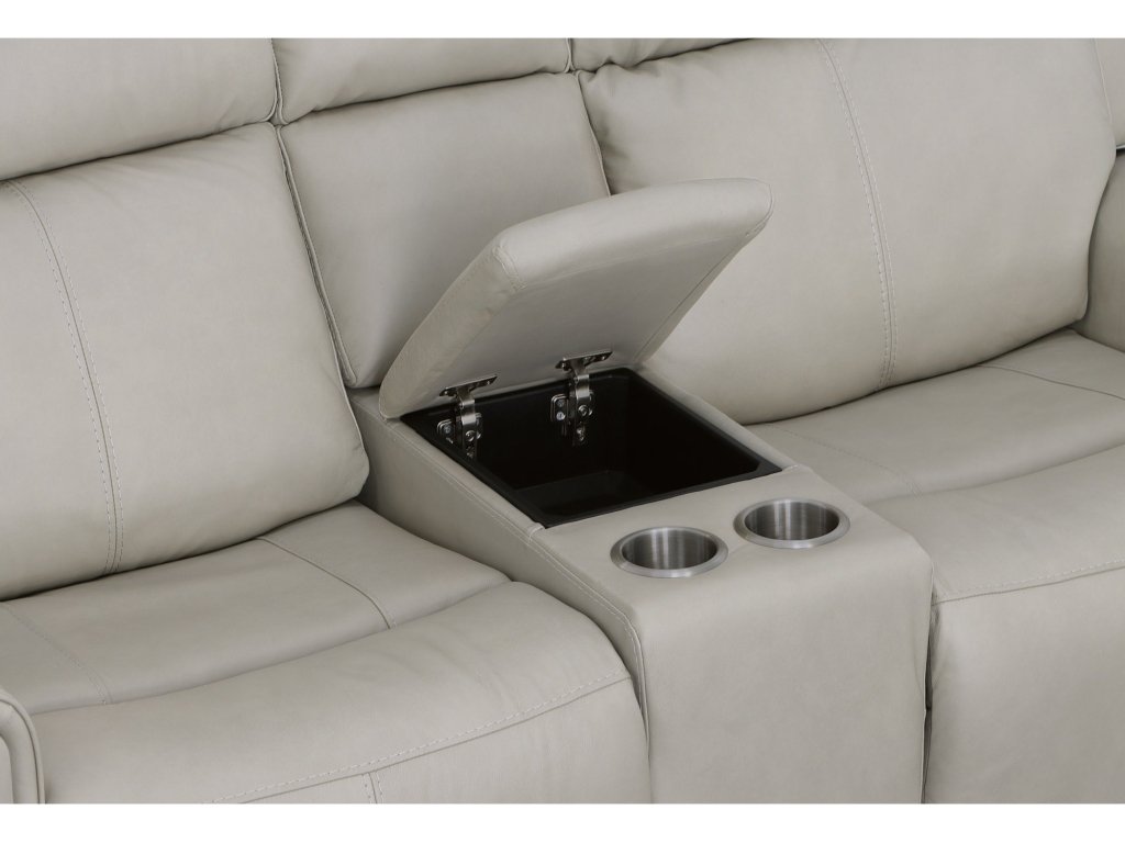 Barnett Leather Power Reclining Loveseat with Console, Power Headrests & Lumbar - image 5