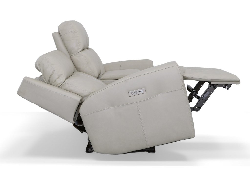 Barnett Leather Power Reclining Loveseat with Console, Power Headrests & Lumbar - image 6