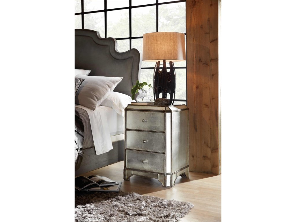 Arabella Mirrored Three-Drawer Nightstand - image 5