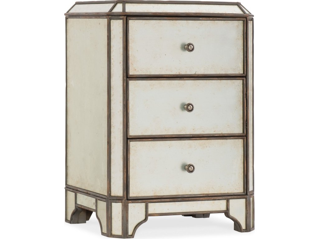 Arabella Mirrored Three-Drawer Nightstand - main image