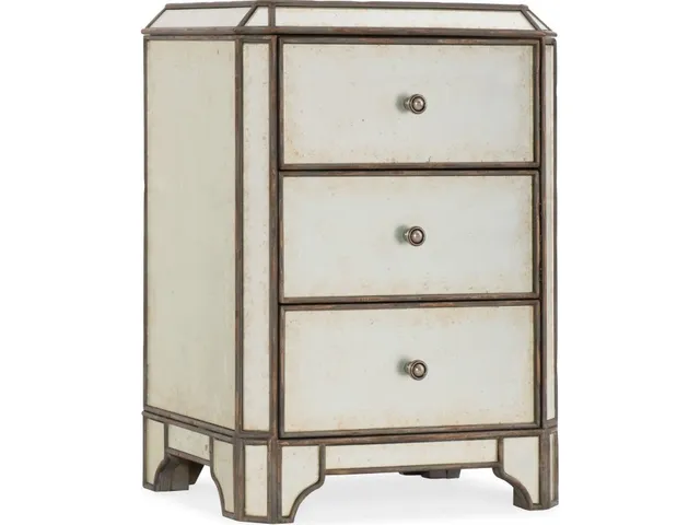 Arabella Mirrored Three-Drawer Nightstand