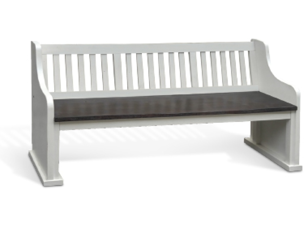 Carriage House Bench w/ Back, Wood Seat - main image