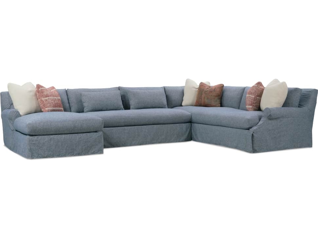 Rowe Bristol Slipcovered Sectional in Blue, primary thumbnail