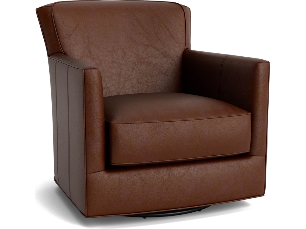 New American Living Leather Thin Track Arm Swivel Chair - main image