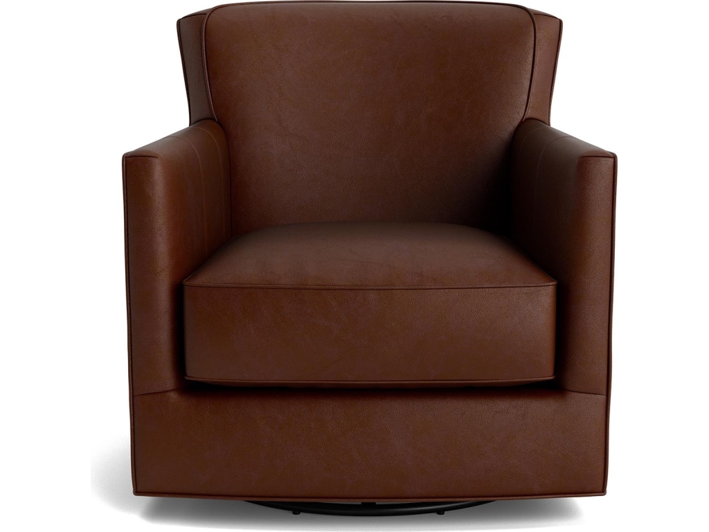 New American Living Leather Thin Track Arm Swivel Chair - image 1