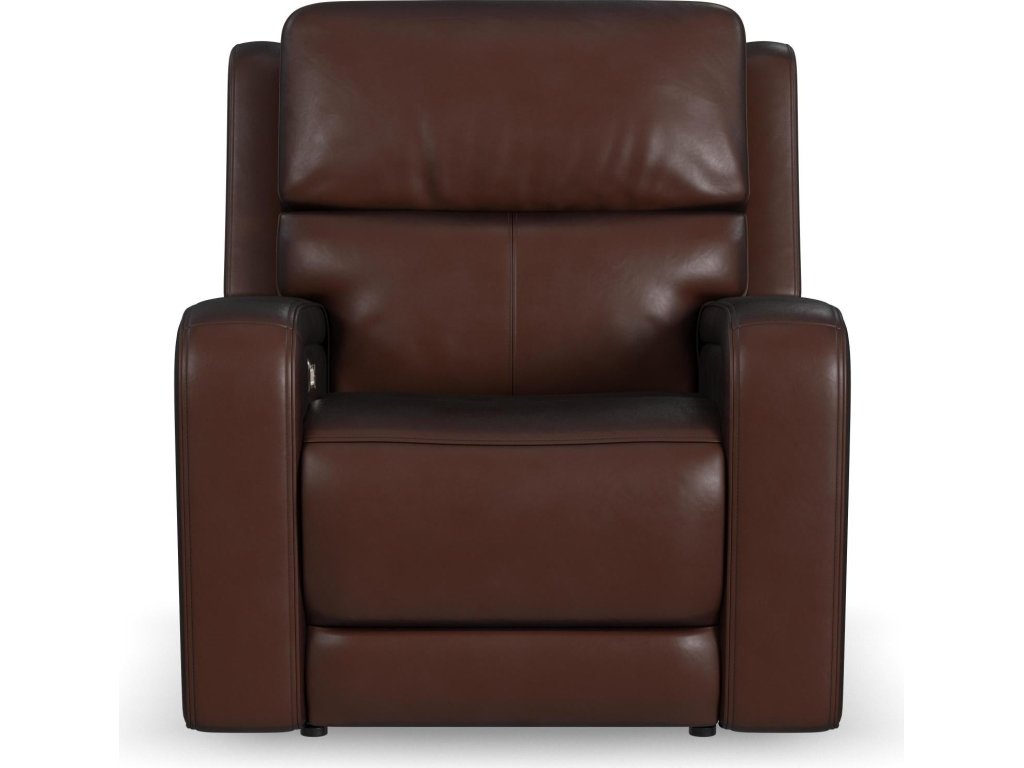 Oasis Truffle Leather Power Recliner with Power Headrest, Lumbar, Heat & Massage - image 1
