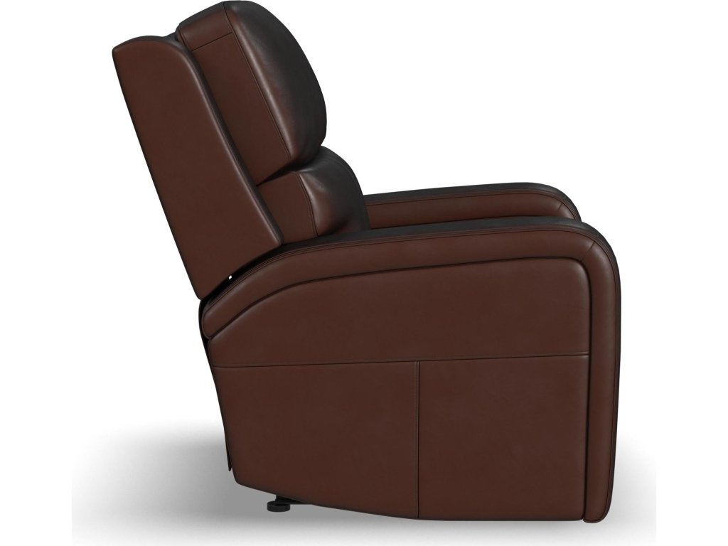 Oasis Truffle Leather Power Recliner with Power Headrest, Lumbar, Heat & Massage - image 2