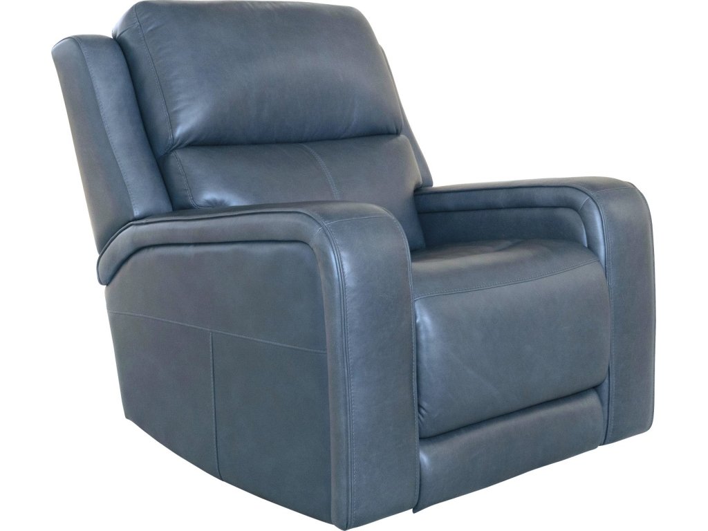 Oasis Storm Leather Power Recliner with Power Headrest, Lumbar, Heat & Massage - main image