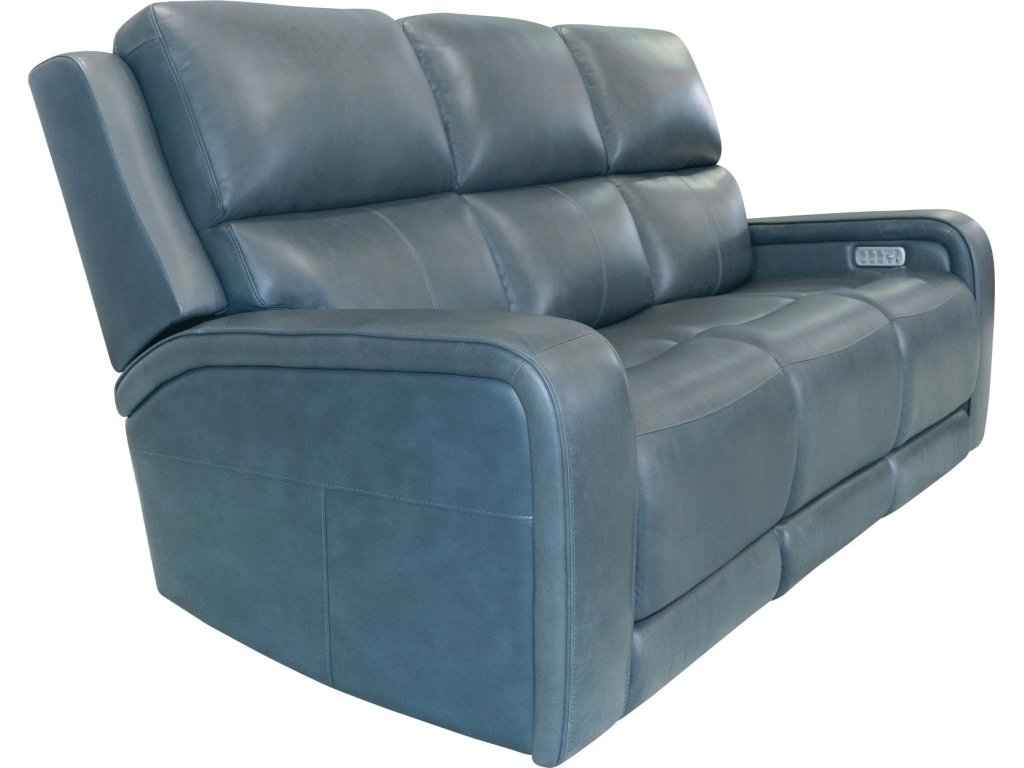 Oasis Storm Leather Power Reclining Sofa with Power Headrests, Lumbar, Heat & Massage - main image