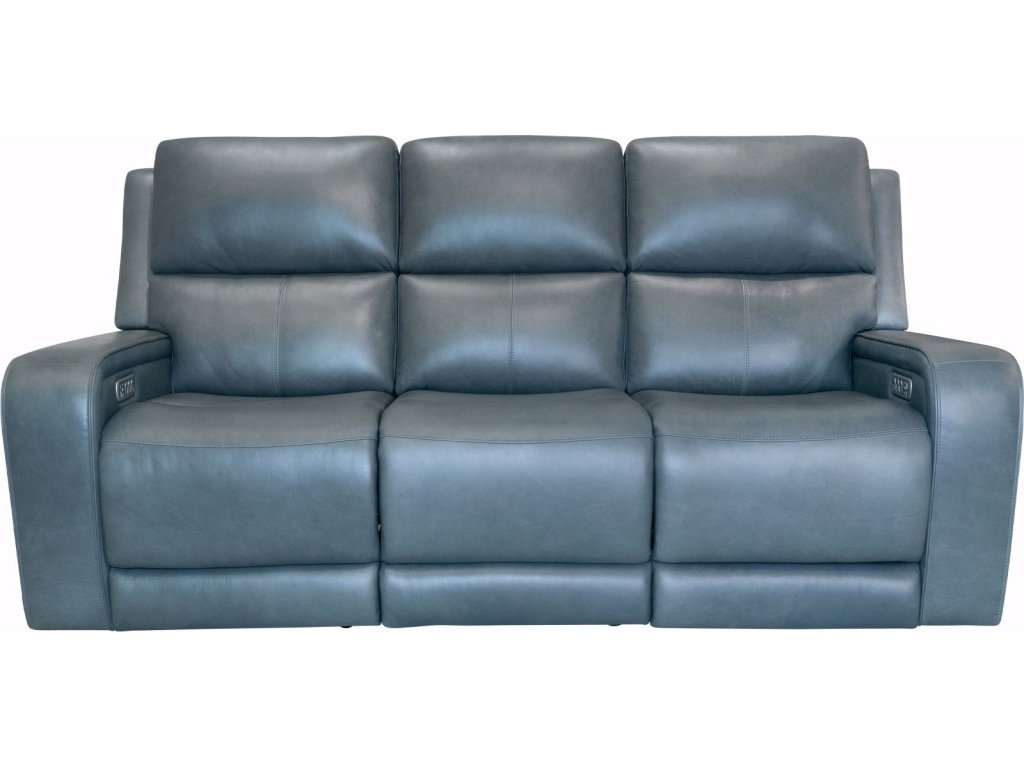 Oasis Storm Leather Power Reclining Sofa with Power Headrests, Lumbar, Heat & Massage - image 1