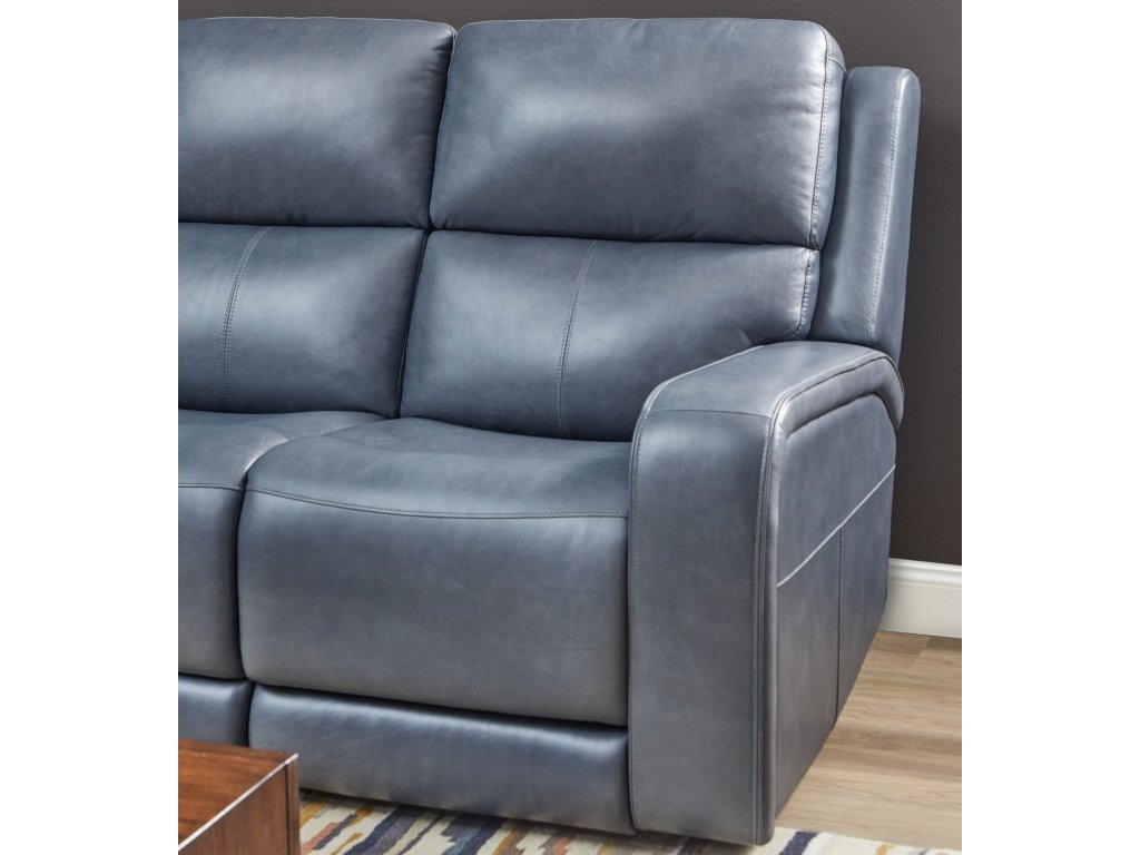 Oasis Storm Leather Power Reclining Sofa with Power Headrests, Lumbar, Heat & Massage - image 3