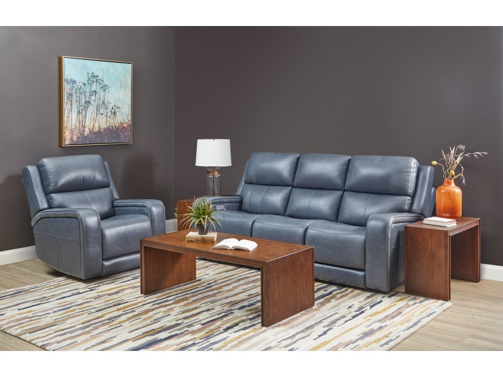 Oasis Storm Leather Power Reclining Sofa with Power Headrests, Lumbar, Heat & Massage - image 6