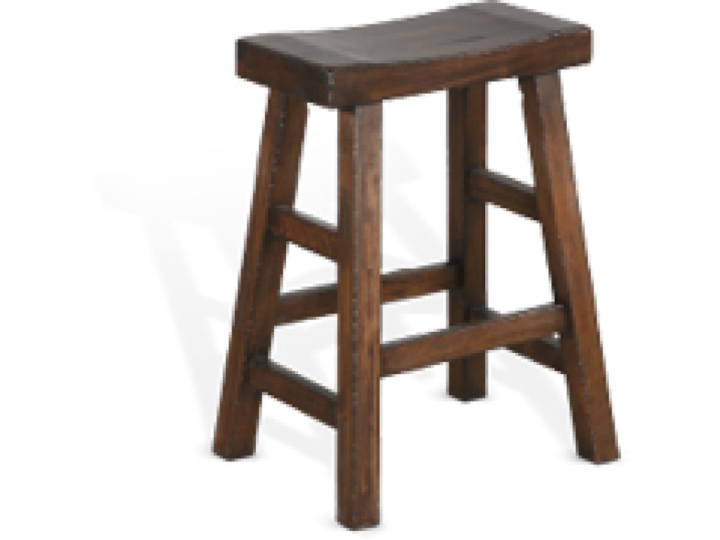 24"H Santa Fe Saddle Seat Stool, Wood Seat - main image