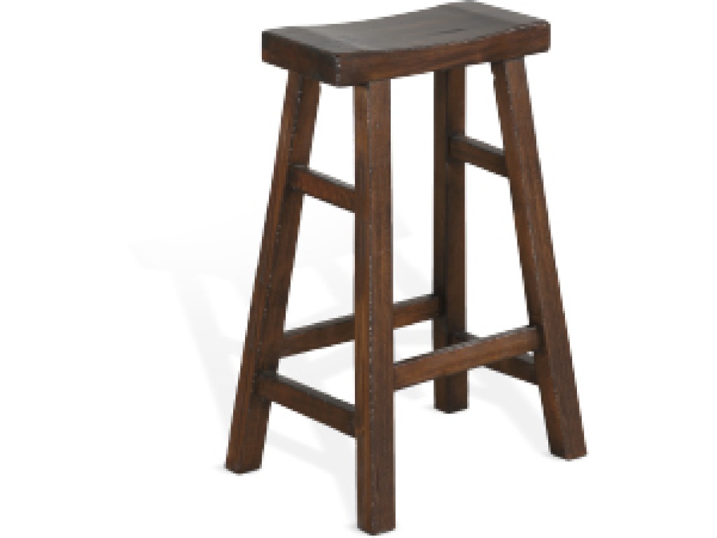 30”H Santa Fe Saddle Seat Stool, Wood Seat - main image