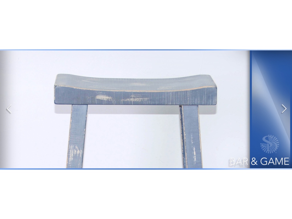 Ocean Blue 24"H Saddle Seat Stool Wood Seat - image 1