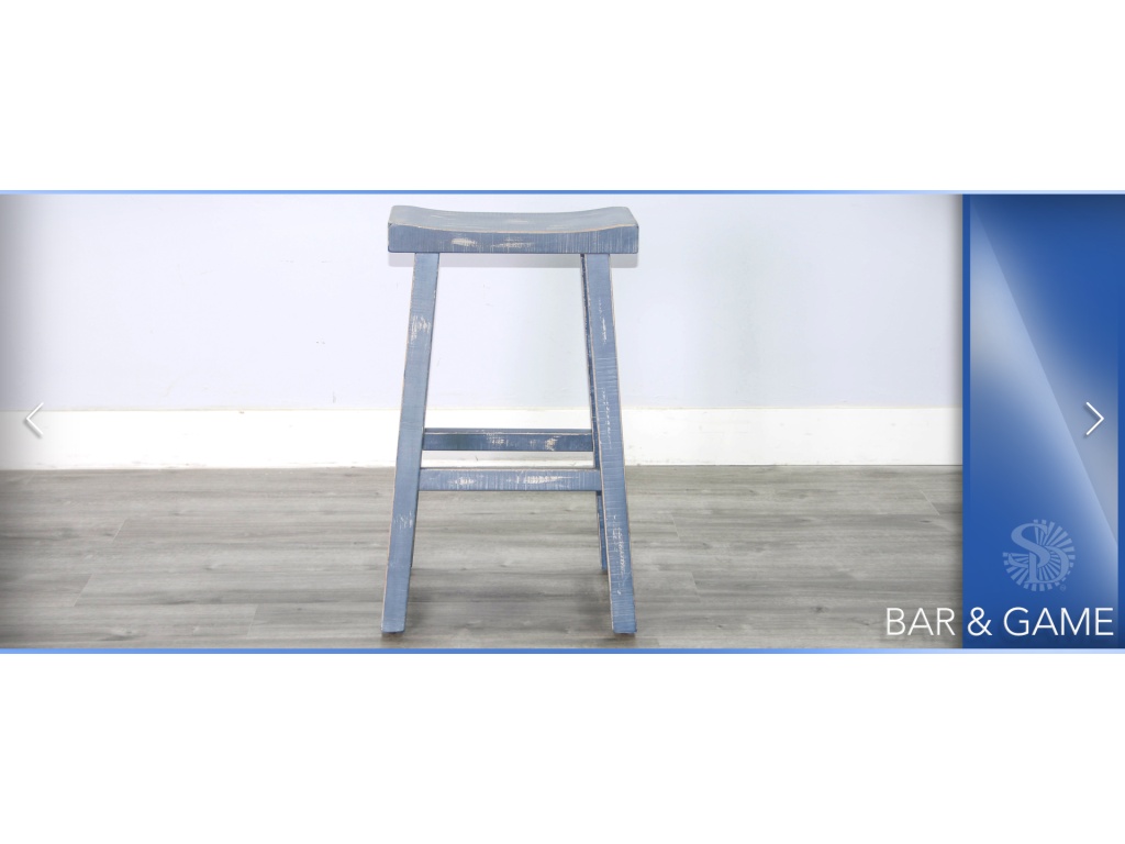 Ocean Blue 24"H Saddle Seat Stool Wood Seat - image 2