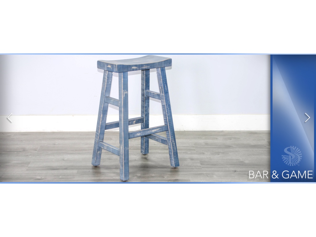 Ocean Blue 24"H Saddle Seat Stool Wood Seat - image 5