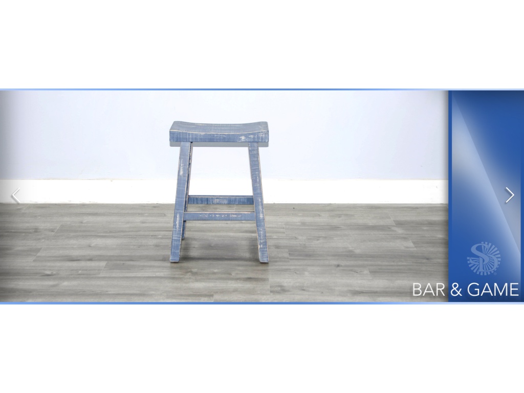 Ocean Blue 24"H Saddle Seat Stool Wood Seat - image 6