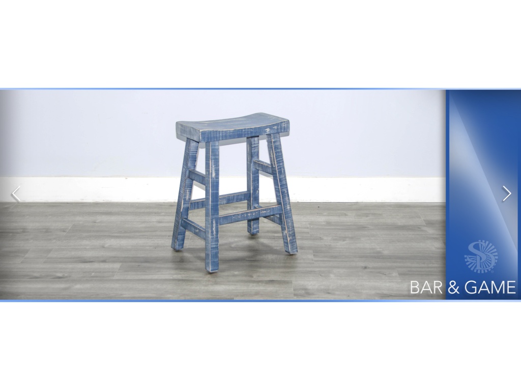 Ocean Blue 24"H Saddle Seat Stool Wood Seat - image 7