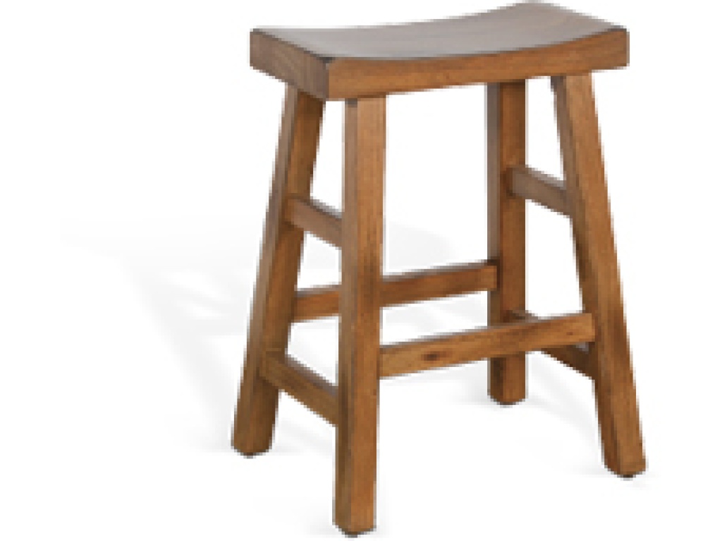 24"H Sedona Saddle Seat Stool Wood Seat - main image